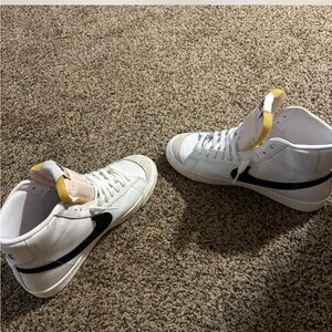 Nike White and Black High-Top Sneakers